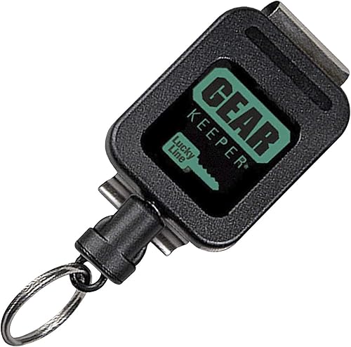 Lucky Line Medium Force Gear Keeper, Industriestärke, Schlüsselaufroller mit 91,4 cm Kevlarschnur, zum Anklippen, 1 Stück pro Packung (47201), Schwarz, mittlere Kraft – hält 7–14 Schlüssel oder 170 g - Cheap-Us