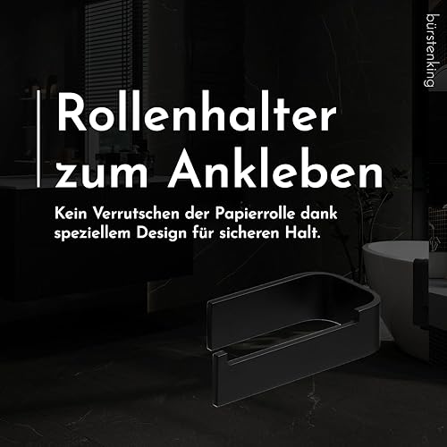 Bürstenking Toilettenpapierhalter ohne Bohren – moderner Klopapierhalter zum Kleben – Selbstklebende Toilettenpapierhalter – WC Rollenhalter mit 3M Kleber – Matt Cremeweiß – Rechts - Cheap-Us