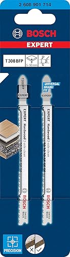 Bosch 5x Stichsägeblatt Expert ‘Hardwood 2-Side Clean’ T 308 BFP (für Küchenarbeitsplatte, Kunststoffbeschichtete Platten, Länge 117 mm, Professional Zubehör Stichsäge) - Cheap-Us