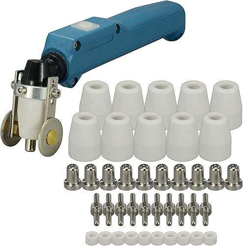 RIVERWELD PT-31 LG-40 20072 Plasmaschneider Brennerkörper und Rollenführung Distanzstück und Plasmaspitze Elektrodendüse Gasring Schutzkappen-Set 42-teilig - Cheap-Us