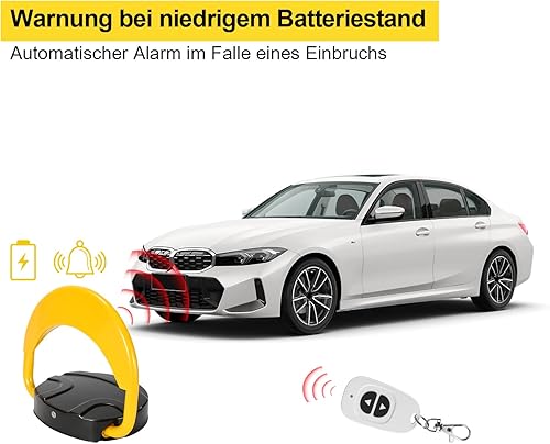 Tubiaz 1*Parkplatzsperre mit 2 Fernbedienung Klappbare Parkschranke Mit 2 Schlüsseln geliefert Parkpfosten 180°Ferngesteuerter IReichweite der Fernbedienung 20m Parkplatzsperre P67 Private - Cheap-Us