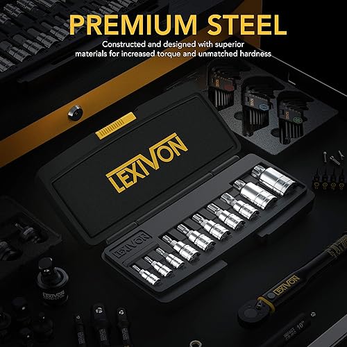 LEXIVON Stecknuss Adapter bit set (3 teiliges 7.5cm lang) 6.35 | 9.5 | 12.7mm für Drehmomentschlüssel, bohrer set, steckschlüssel bithalter, ratsche - Cheap-Us