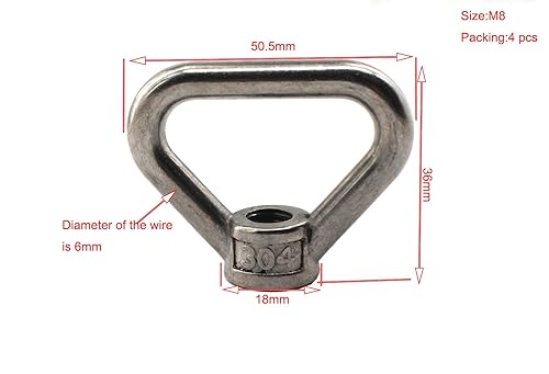 4 Stück M8 304 Edelstahl Heavy Duty Hebeöse Mutter Dreieck Form Schraubverschluss - Cheap-Us