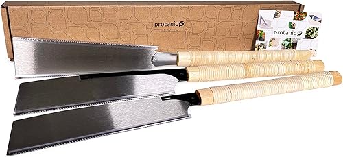 protanic 3er-Set Japansägen Handsäge Zugsäge Holzsäge (Ryoba, Kataba, Dozuki) - Cheap-Us