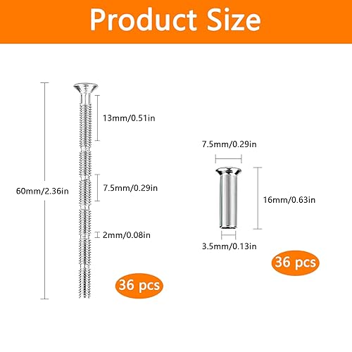HOMEJOY 36 Stück M4 Türgriff Schrauben Hülsen Hülsenschrauben mit Hülse Schrauben Türgriffen Abreißschraube für Türgriffen Knäufen Möbelverbinder - Cheap-Us