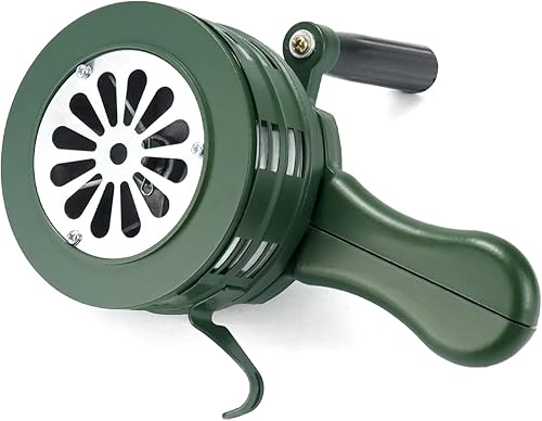 QWORK® Handkurbel Siren Küstenwachen Handsirene, 110dB Aluminiumlegierung Alarm Megaphone für Fabriken, Schulen und Öffentliche Plätze - Cheap-Us