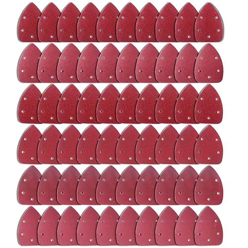 AUSTOR 60 stücke Klett-Schleifdreiecke Maus Detail Schleifpapier 5 Loch je 10 x 40 / 60 / 80 / 120 / 180 / 240 Körnung Für Dreieckschleifer Schleifer - Cheap-Us