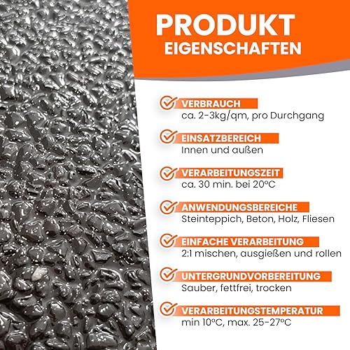 BEKATEQ BK-640EP 2K Steinteppich Porenfüller, 1,5 kg farblos I 2-komponentiger Epoxidharz-Porenfüller I Besonders geeignet für Küche, Bad, Garage I Porenverschluss für bessere Reinigungsfähigkeit - Cheap-Us