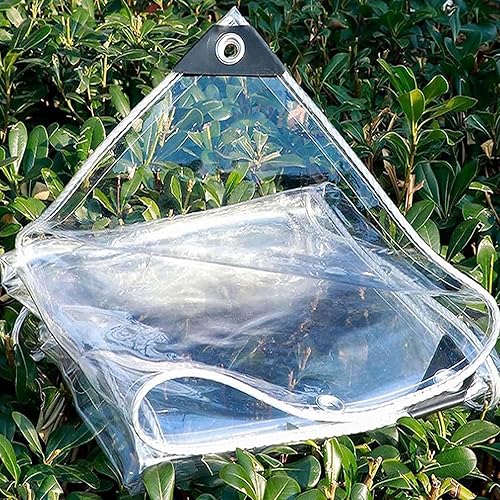 ZHUOZ1T Abdeckplane Wasserdichte mit Ösen,Transparente Plane Regenschutz Wetterfeste,Pflanzenisolierung,Möbel staubdicht,für Gartenmöbel Pflanzen Gewächshaus Pet Hutch Dach (200cm x 200cm) - Cheap-Us