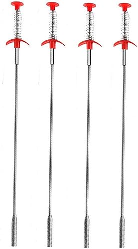 Kaxich 4 Stück Haarfänger für Abfluss, Abfluss Schlange Haar Clog Remover aus Edelstahl Badewanne Haarreinige Abwasserkanal Reinigungswerkzeuge Drain Snake für Küche, Bad, Toilette - Cheap-Us