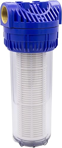 VARIOSAN Vorfilter (10 Zoll) für Pumpen und Hauswasserwerke 18410, 3/4' Innengewinde, 8 bar, 6.000 l/h Durchflussmenge, 0,06 mm Maschenweite - Cheap-Us