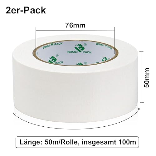 BOMEI PACK Silber Grau Panzertape extra stark, 50m x 50 mm – Wasserdichtes Reparaturband für innen & außen gewebeverstärktes Reparaturband, 2 Rollen - Cheap-Us