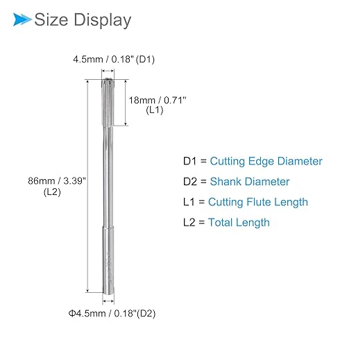 CoCud 1Stk Maschinenfräser Reibahle 4.7mm Durchmesser D4 Genauigkeit M35 Kobalt Schnellstahl Gerade Flöten Fräswerkzeug - (Anwendung: für Drehmaschine) - Cheap-Us