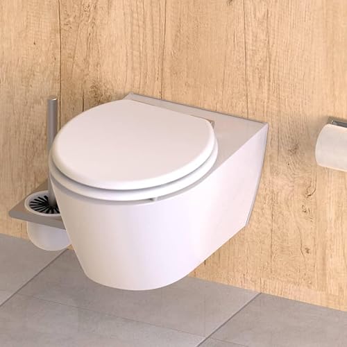 SCHÜTTE WC-Sitz ohne Absenkautomatik | Klodeckel mit Metallscharnieren | Kratzfestes Duroplast | Toilettendeckel und -brille bis 150kg belastbar | Universalgröße | Weiß - Cheap-Us