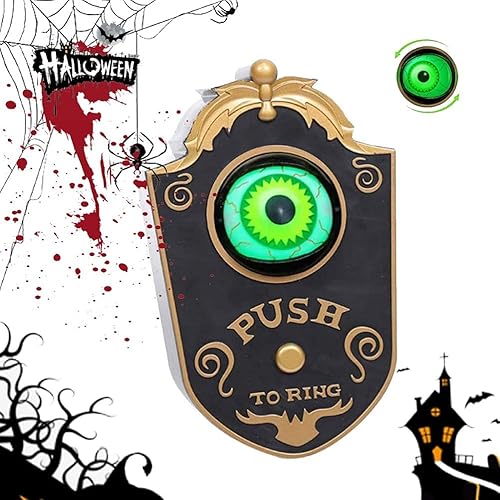 Rhein Beleuchtung Augapfel Türklingel,Gruselige Türklingel Halloween Türklingel,Animierter Augapfel mit Spooky Sounds,Halloween Party Requisite - Cheap-Us