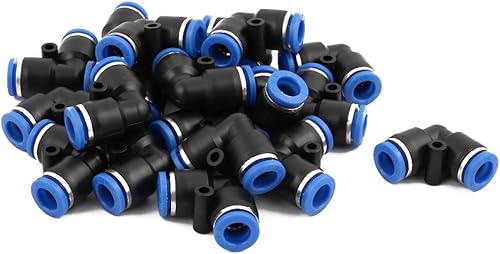 sourcing map 20Stk. 8mm Dmr. L Typ Schlauch Pneumatische Luft Schnellanschluss Steckverbinder - Cheap-Us