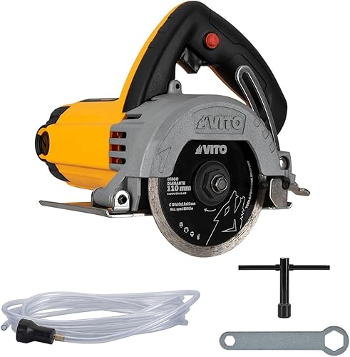 VITO Profi Hochleistungs Fliesenschneider VISCCC15110 1550 W, 12.000 U/min - 110mm Leistungsstarker Nass+Trocken Trennschneider für Steine, Fliesen, Granit, Marmor & Beton bis 34mm Stärke - Cheap-Us