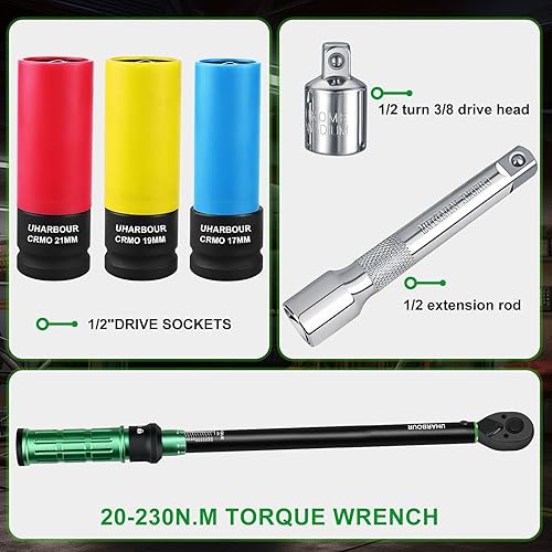 Uharbour 3/8 Drehmomentschlüssel 5-60Nm 0,1Nm Mikroeinstellung, ±3% Fehlergenauigkeit 72 Zähnen, Drehmomentschlüssel für Fahrrad Motorrad und Auto - Cheap-Us