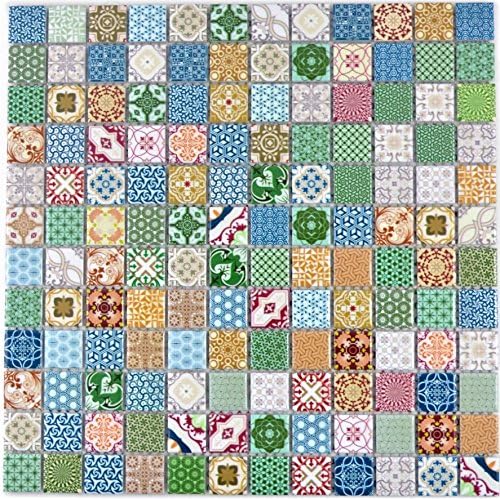 Retro Vintage POP UP Mosaik Fliese Keramik mehrfarben bunt für WAND BAD WC DUSCHE KÜCHE FLIESENSPIEGEL THEKENVERKLEIDUNG BADEWANNENVERKLEIDUNG WB18D-1616 - Cheap-Us