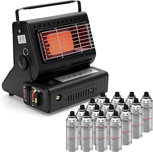HOMELUX 1,3KW Gasheizung für Indoor Outdoor, Gasheizer, Gasheizung Camping, Heizung Ohne Strom, Gasheizstrahler, Campingheizer, Heizstrahler (HH-808B) - Cheap-Us
