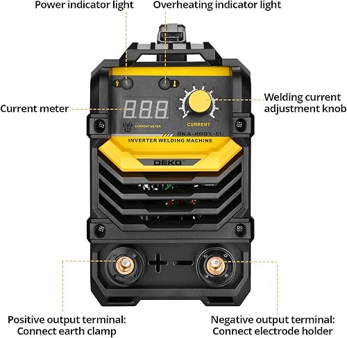 DEKO Schweißer 220V MMA 200A ARC Schweißer Elektrodenhalter, Arbeitsklemme, Eingangsnetzadapterkabel - Cheap-Us
