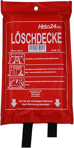 Helo Feuerlöschdecke Löschdecke Feuerdecke Brandschutzdecke Fiberglas Branddecke 1,8x1,8m - Cheap-Us