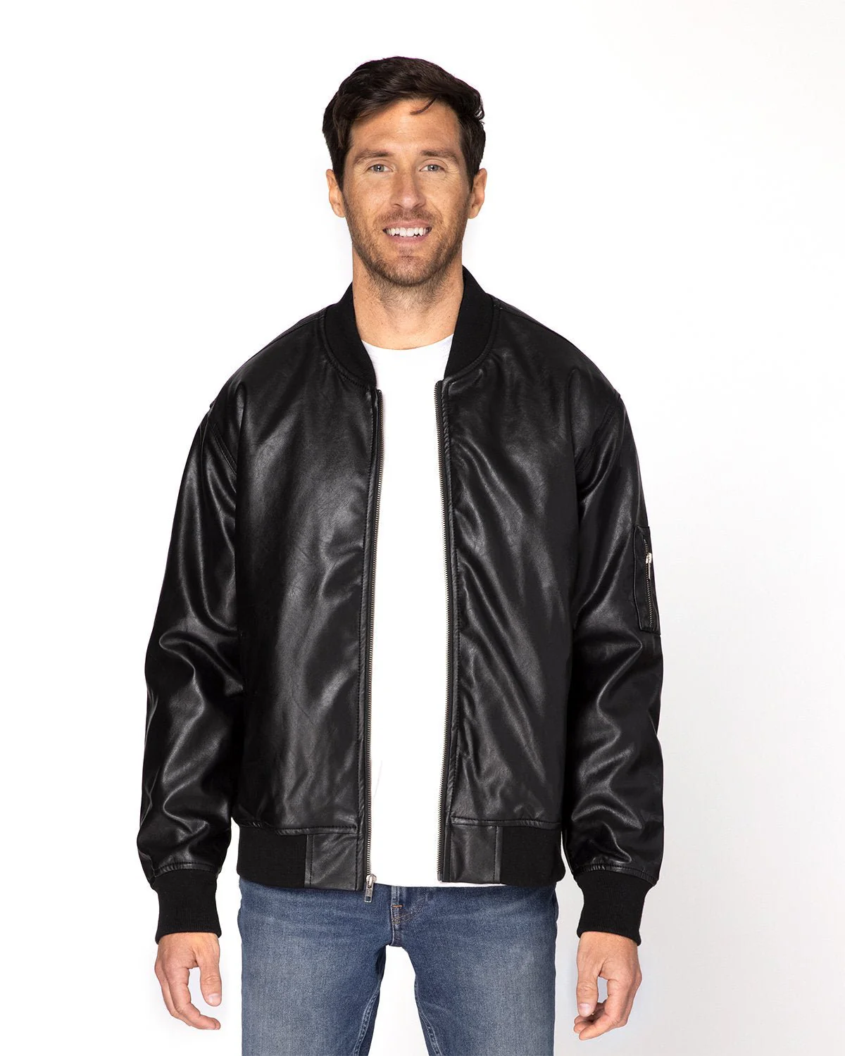 395J-Threadfast Apparel-BLACK VEGAN LTHR - Cheap-Us