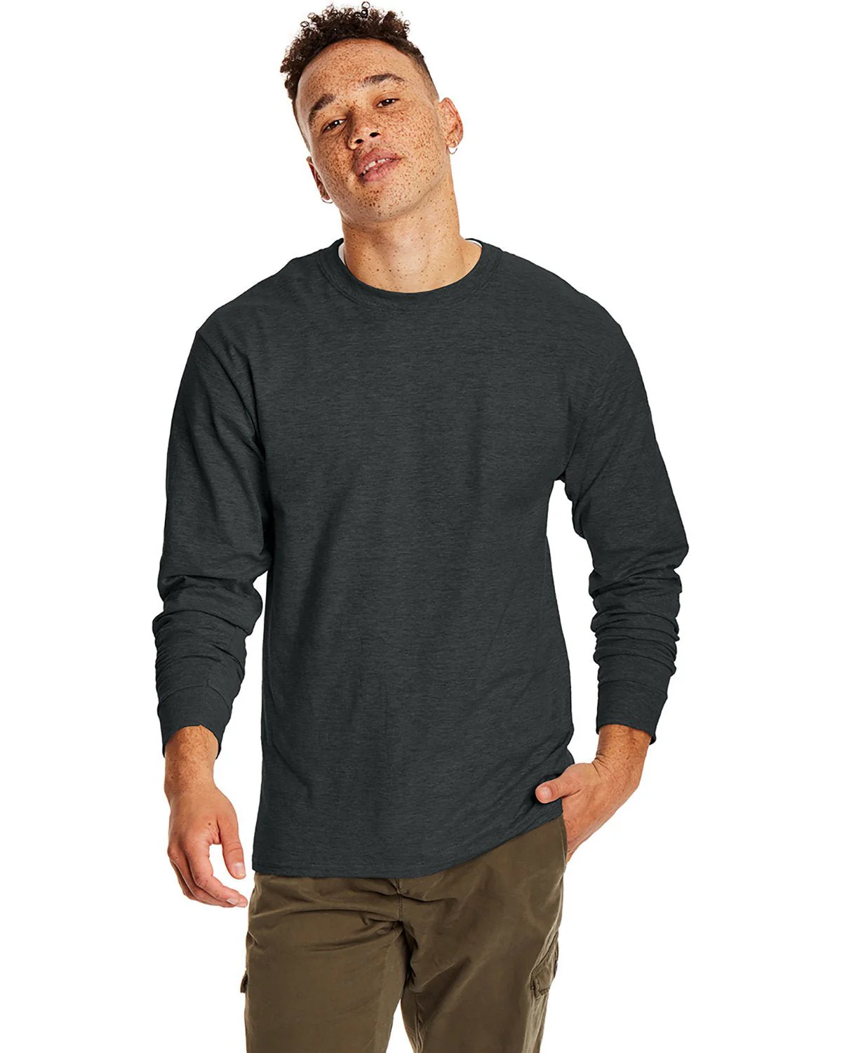 5186-Hanes-CHARCOAL HEATHER - Cheap-Us