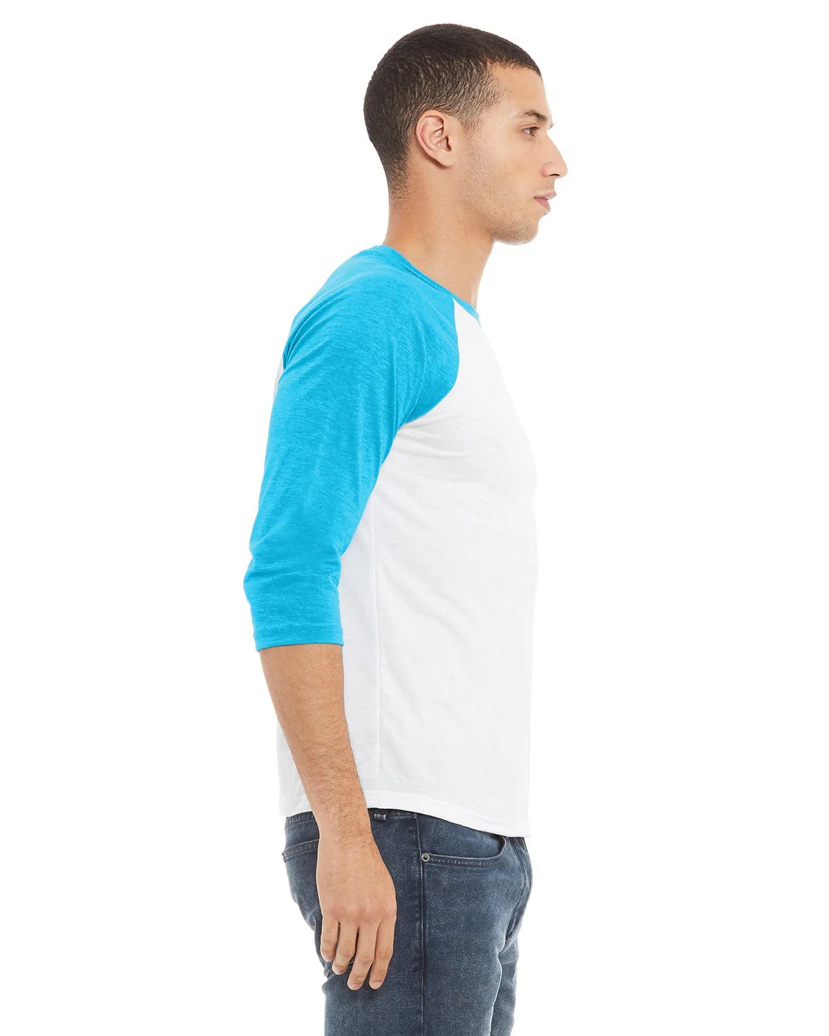 3200-Bella + Canvas-WHITE/ NEON BLUE - Cheap-Us