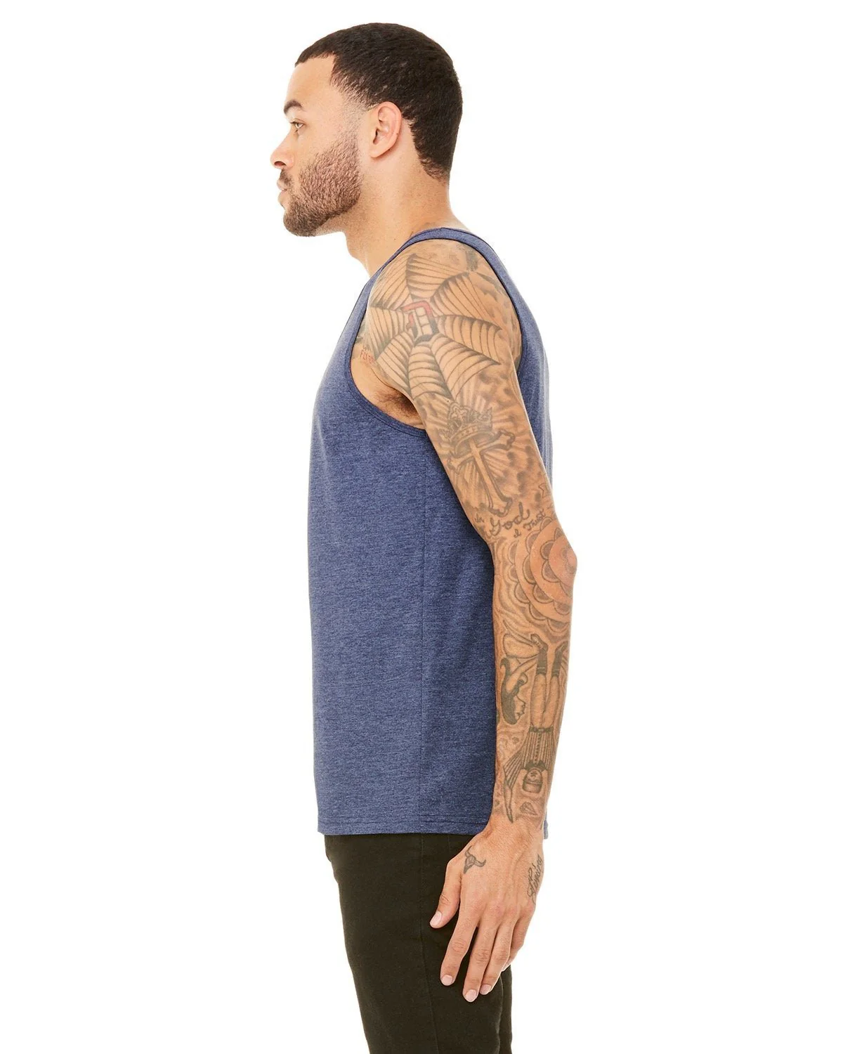 3480-Bella + Canvas-HEATHER NAVY - Cheap-Us