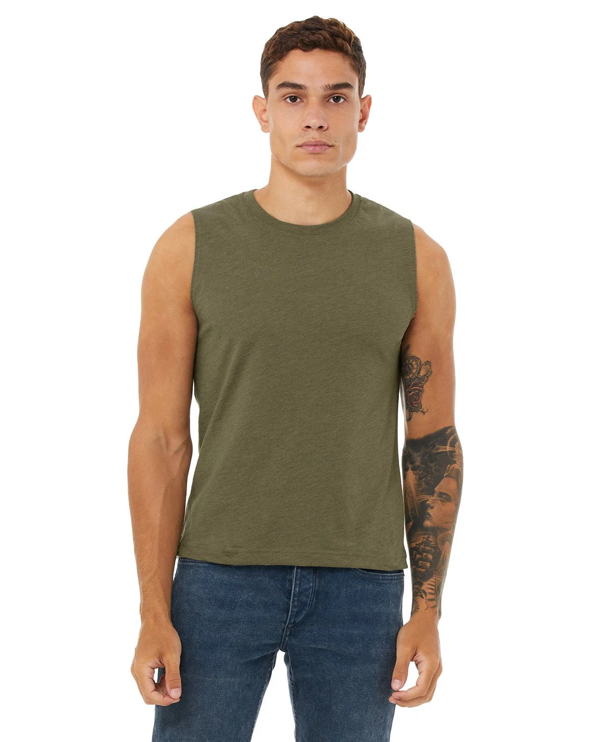 3483-Bella + Canvas-HEATHER OLIVE - Cheap-Us