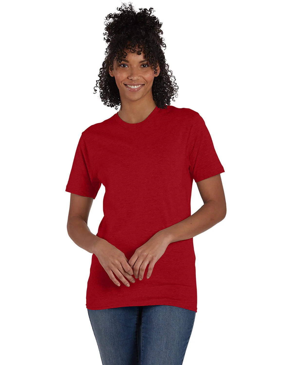 4980-Hanes-RED PEPPER HTHR - Cheap-Us