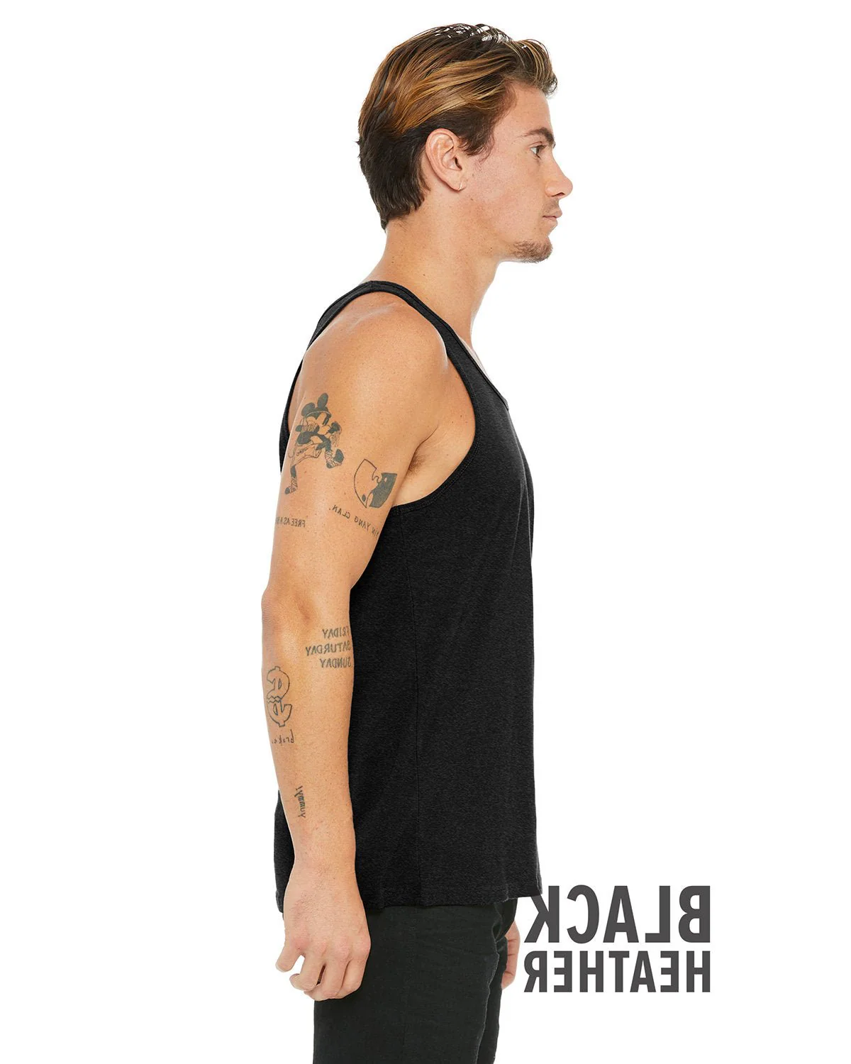 3480-Bella + Canvas-BLACK HEATHER - Cheap-Us