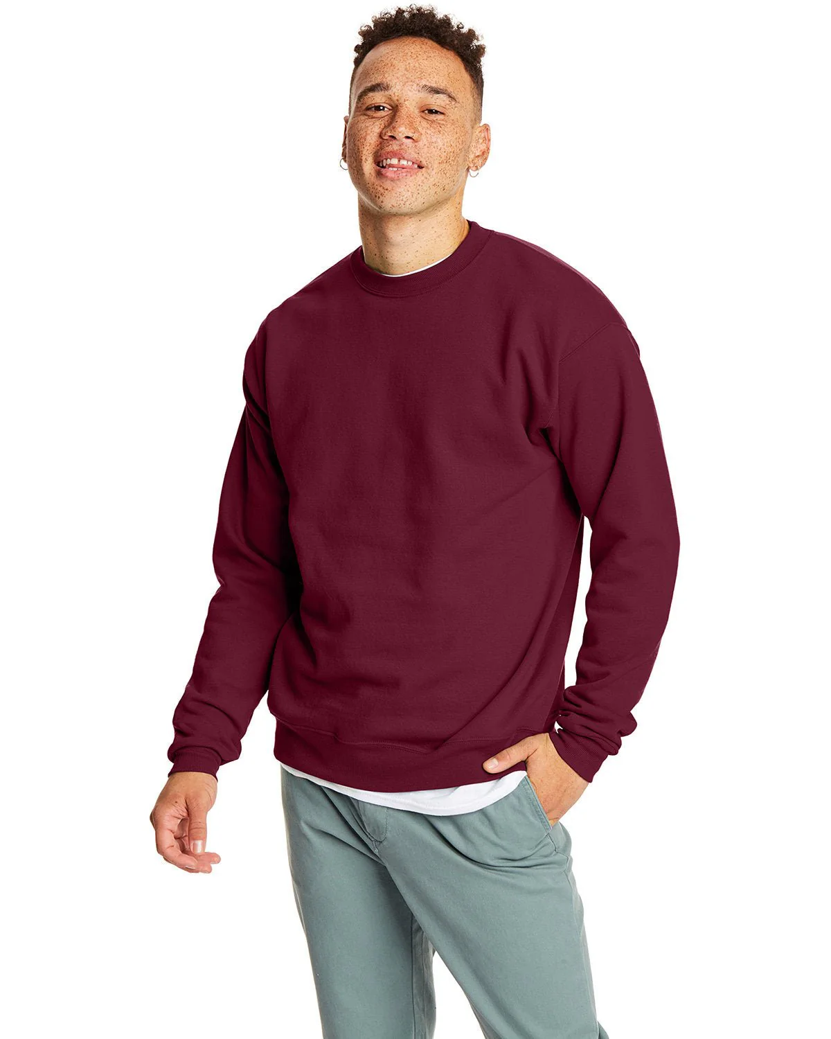 P1607-Hanes-MAROON - Cheap-Us