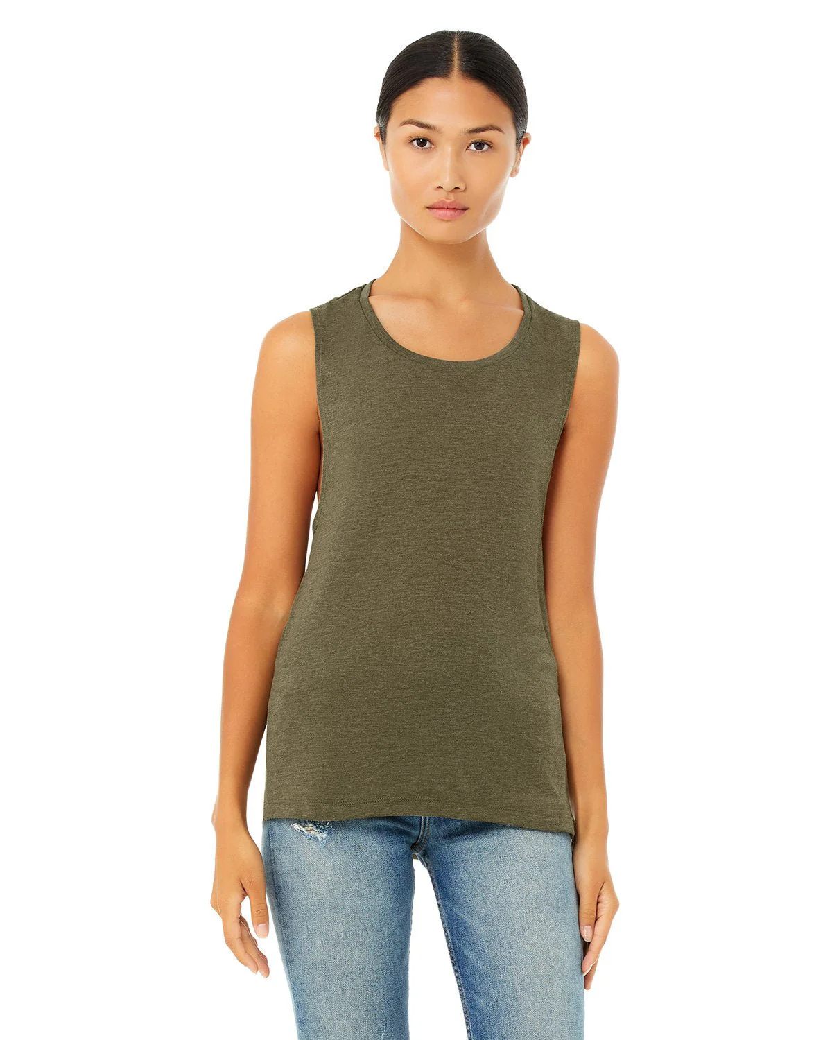 B8803-Bella + Canvas-HEATHER OLIVE - Cheap-Us