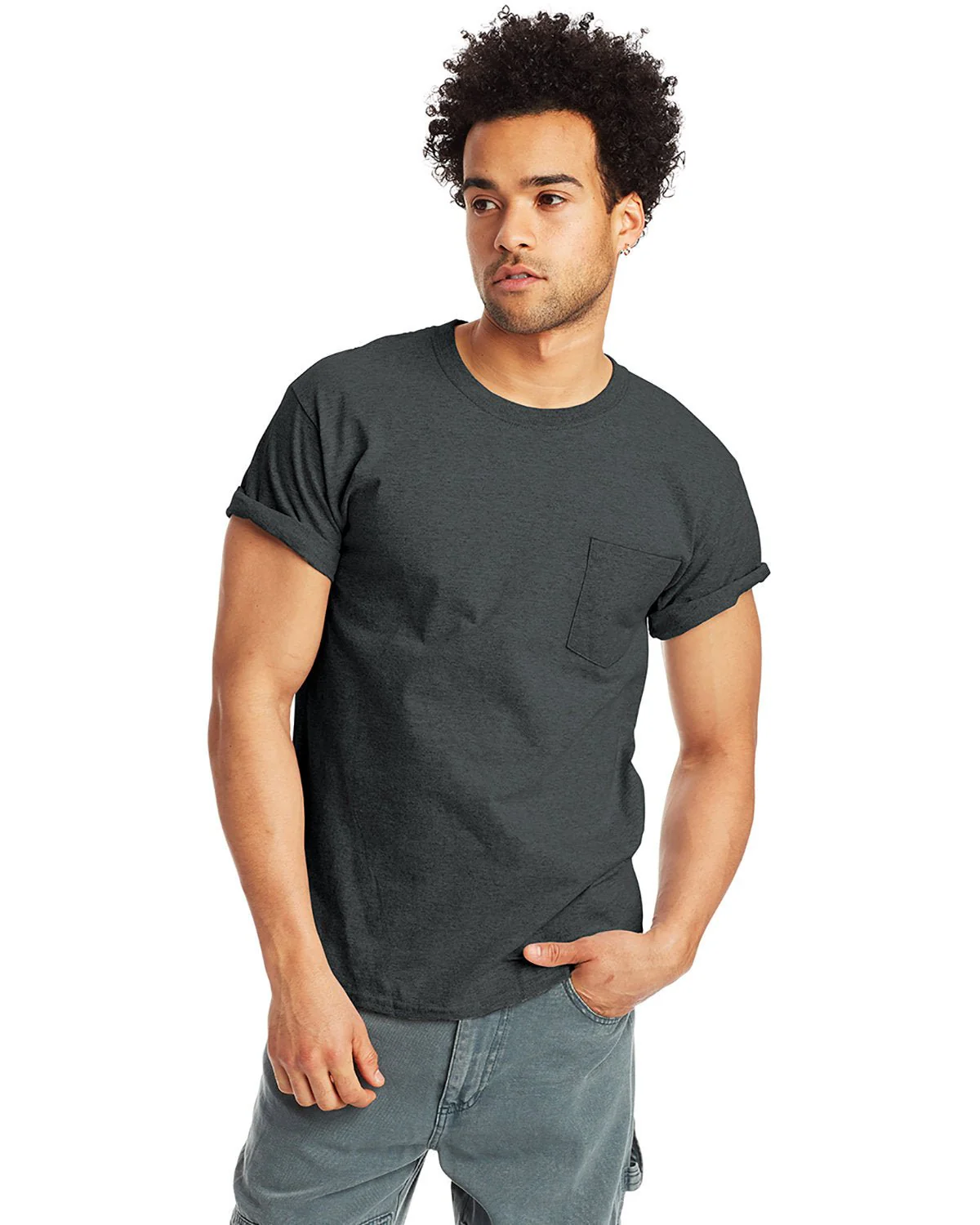 H5590-Hanes-CHARCOAL HEATHER - Cheap-Us