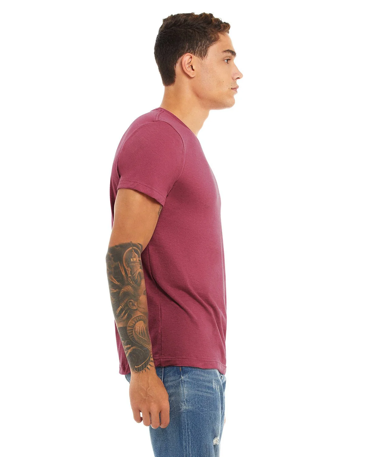 3001CVC-Bella + Canvas-HTHR RASPBERRY - Cheap-Us