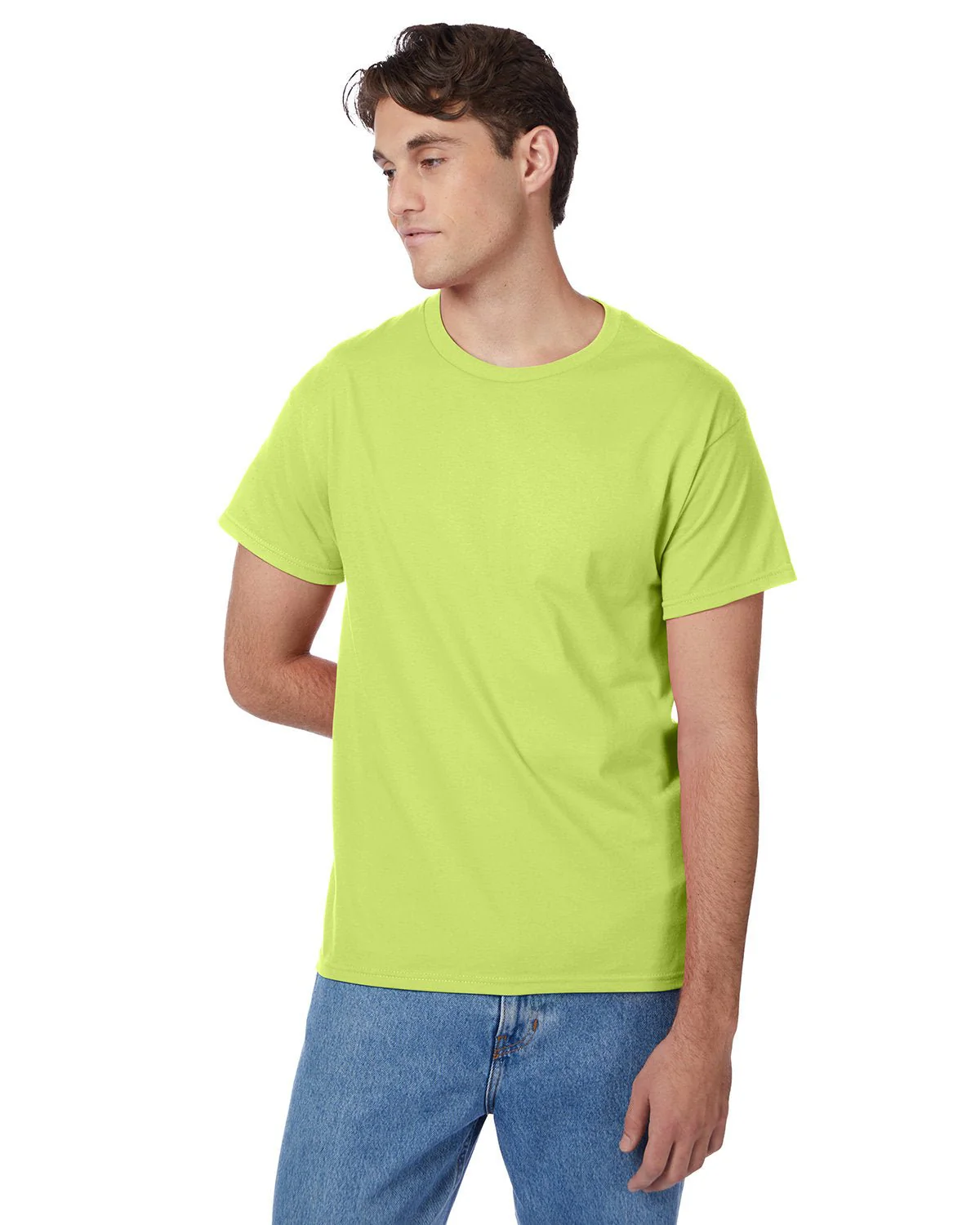 5250T-Hanes-SAFETY GREEN - Cheap-Us