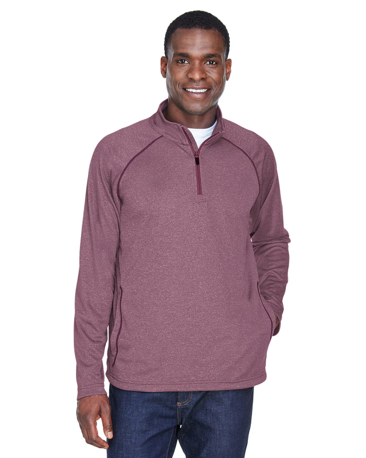 DG440-Devon & Jones-BURGUNDY HEATHER - Cheap-Us