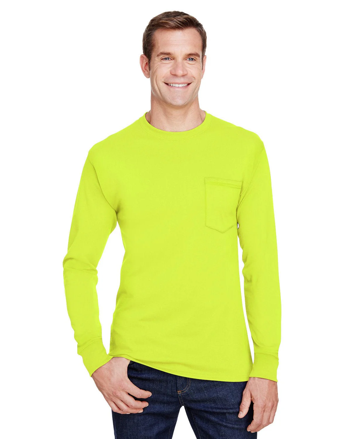 W120-Hanes-SAFETY GREEN - Cheap-Us