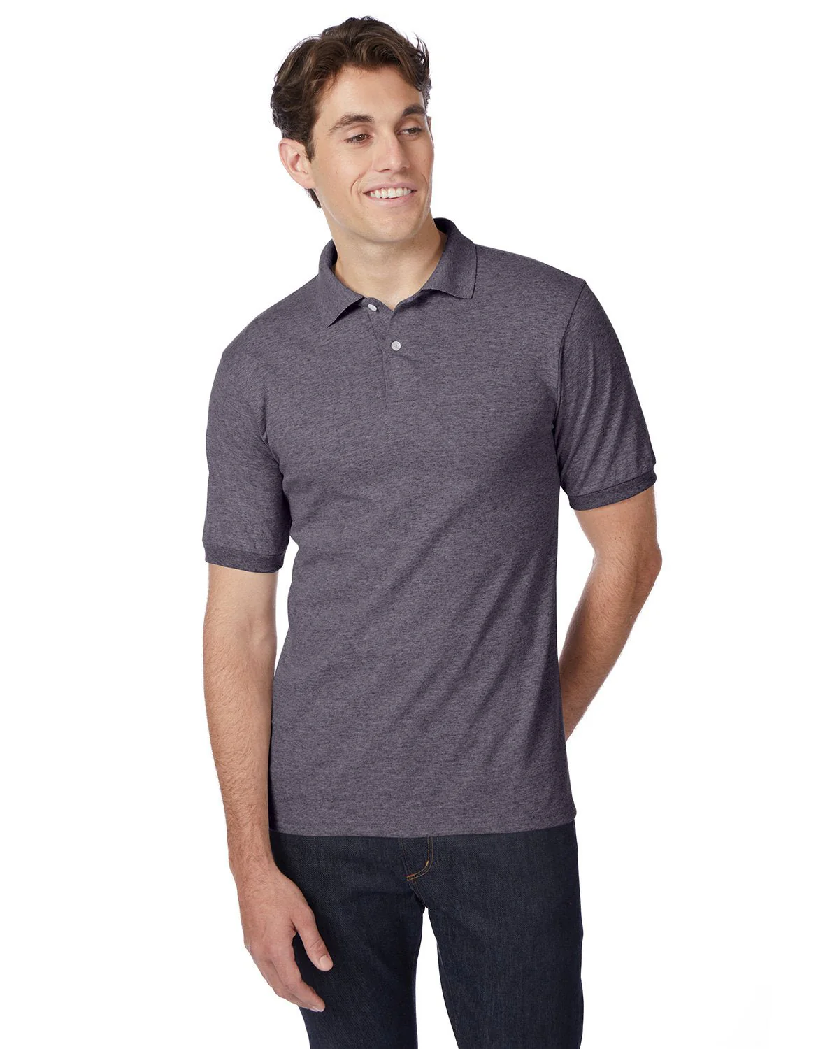 054-Hanes-CHARCOAL HEATHER - Cheap-Us