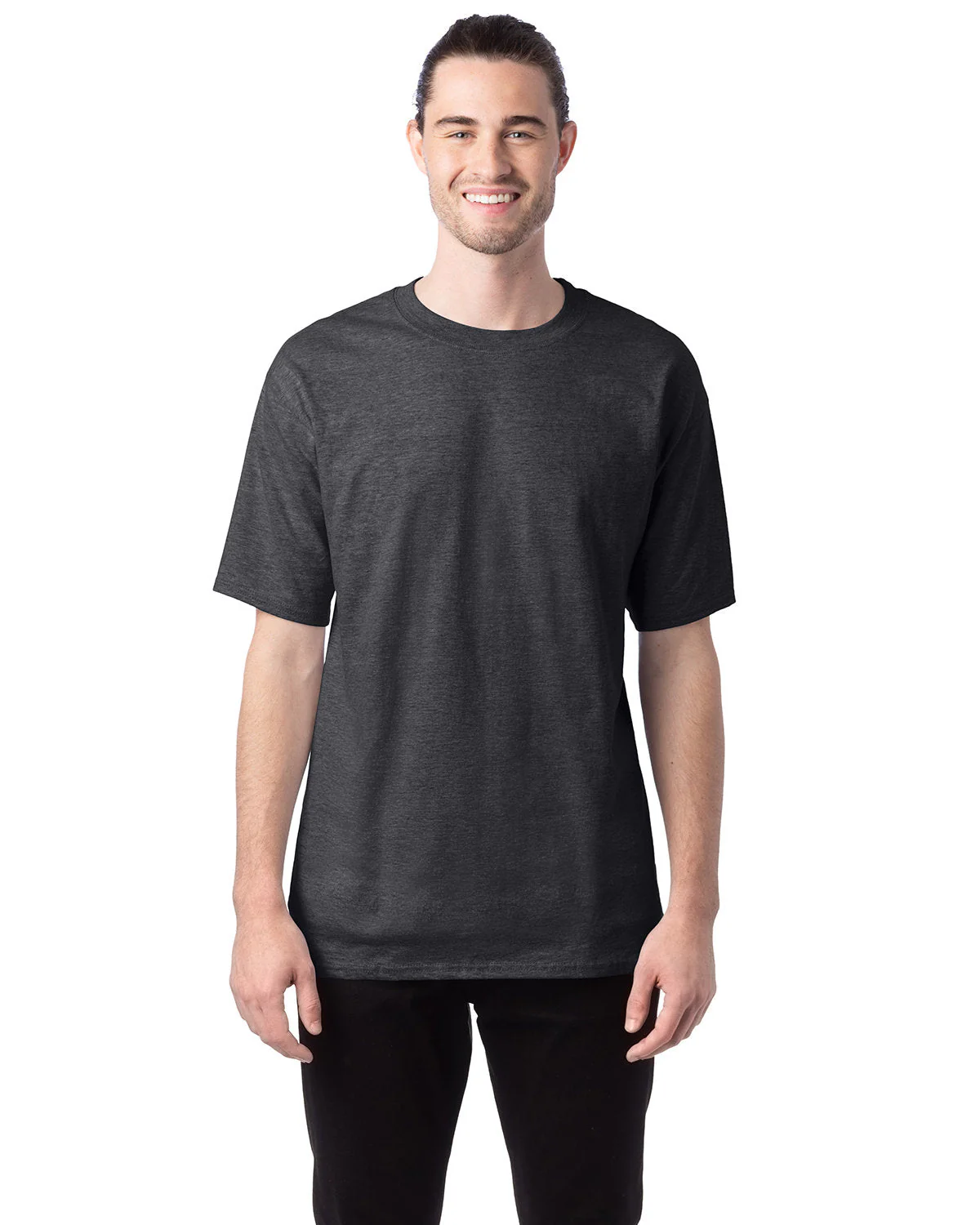 518T-Hanes-CHARCOAL HEATHER - Cheap-Us