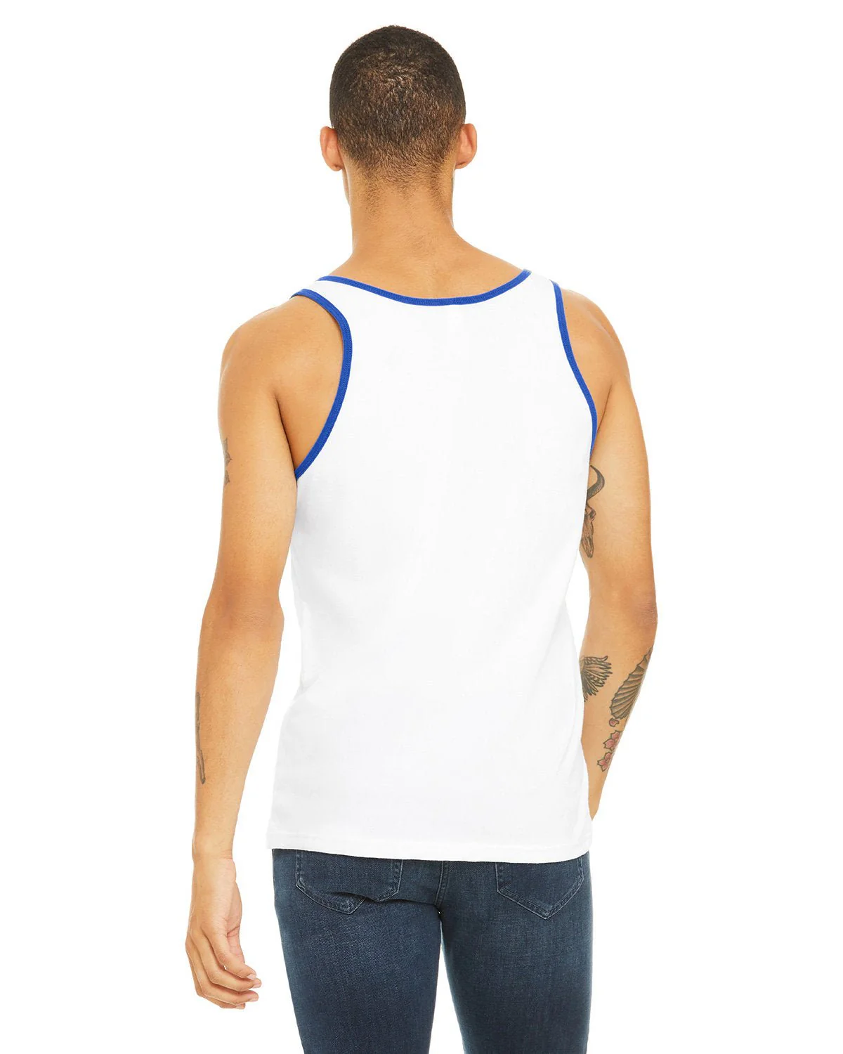 3480-Bella + Canvas-WHITE/ TR ROYAL - Cheap-Us