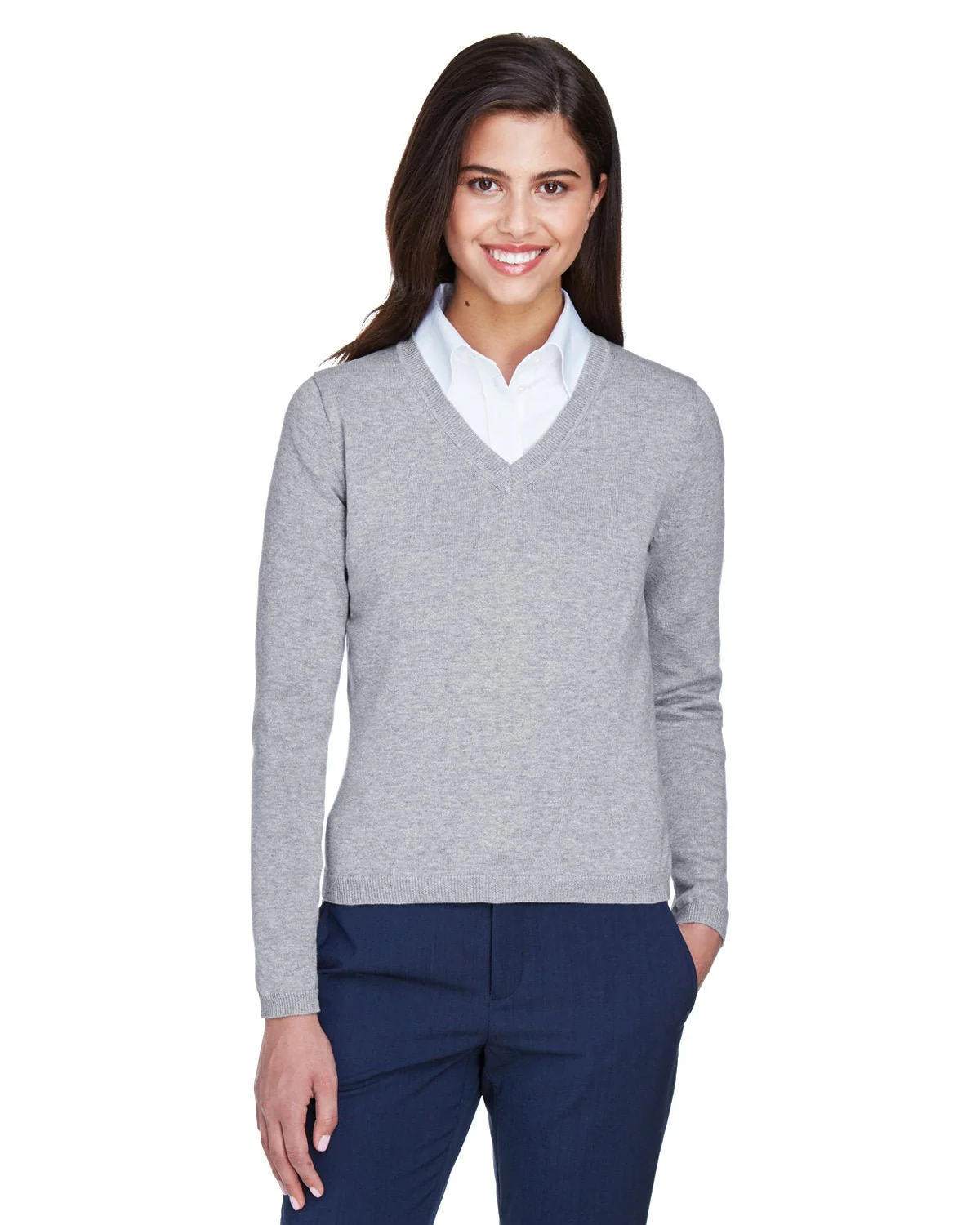 D475W-Devon & Jones-GREY HEATHER - Cheap-Us