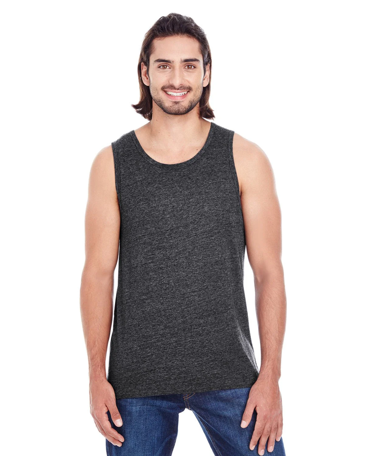 102C-Threadfast Apparel-BLACK TRIBLEND - Cheap-Us