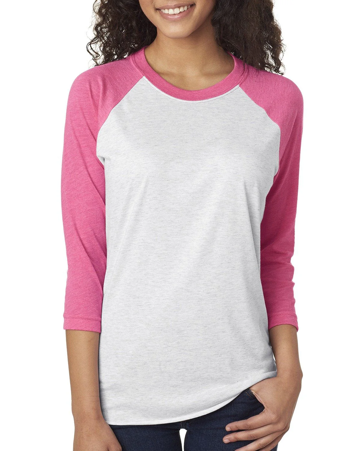 6051-Next Level Apparel-VT PINK/ HTR WHT - Cheap-Us