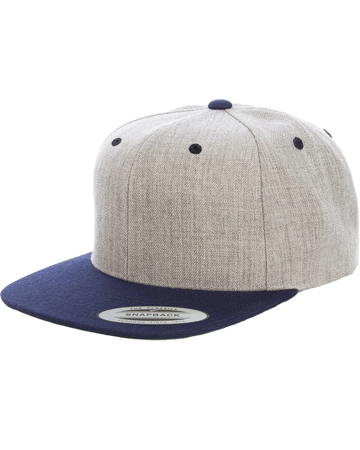 6089MT-Yupoong-HEATHER/ NAVY - Cheap-Us