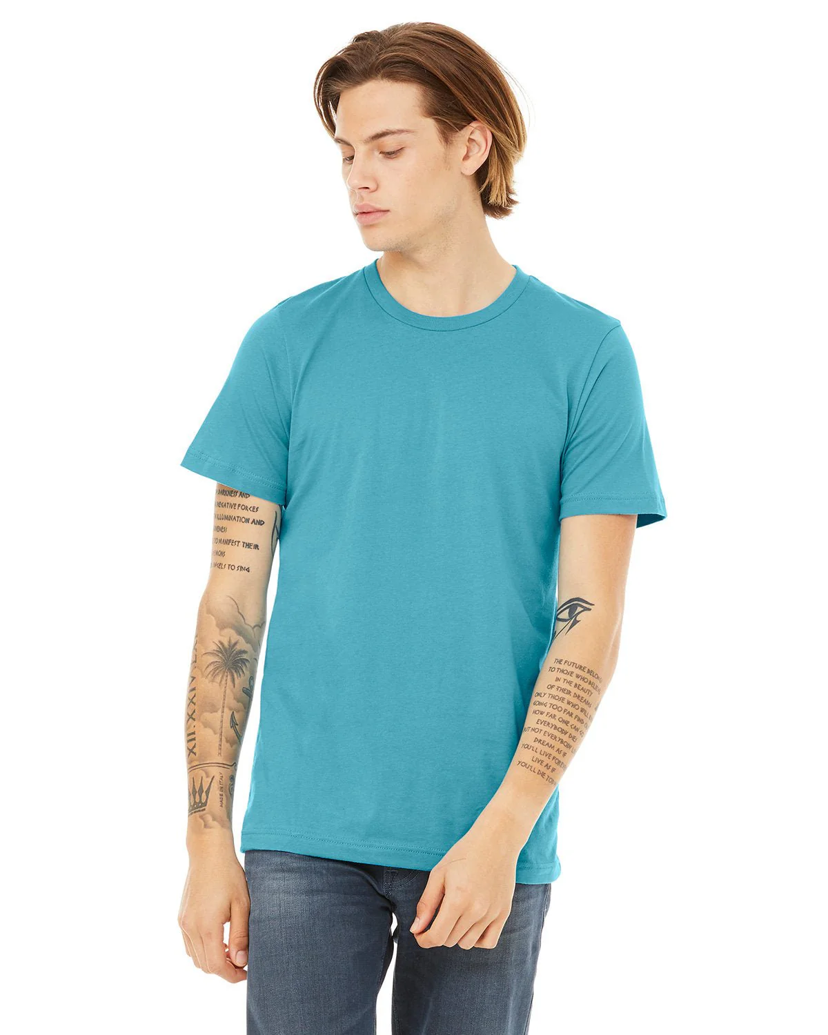 3001CVC-Bella + Canvas-HEATHER AQUA - Cheap-Us