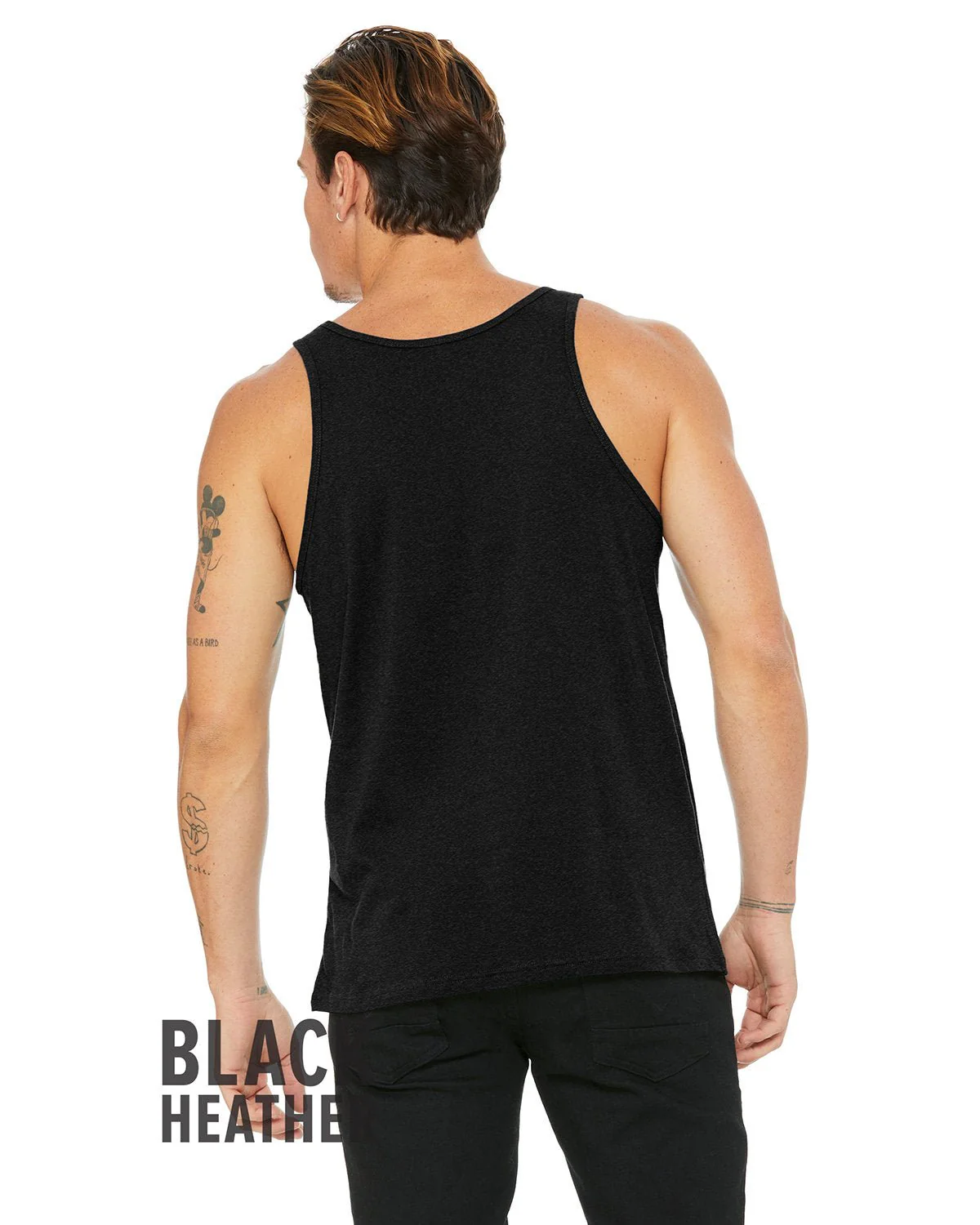 3480-Bella + Canvas-BLACK HEATHER - Cheap-Us