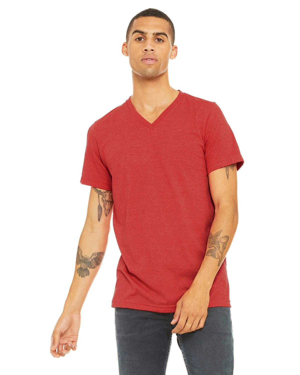3005CVC-Bella + Canvas-HEATHER RED - Cheap-Us